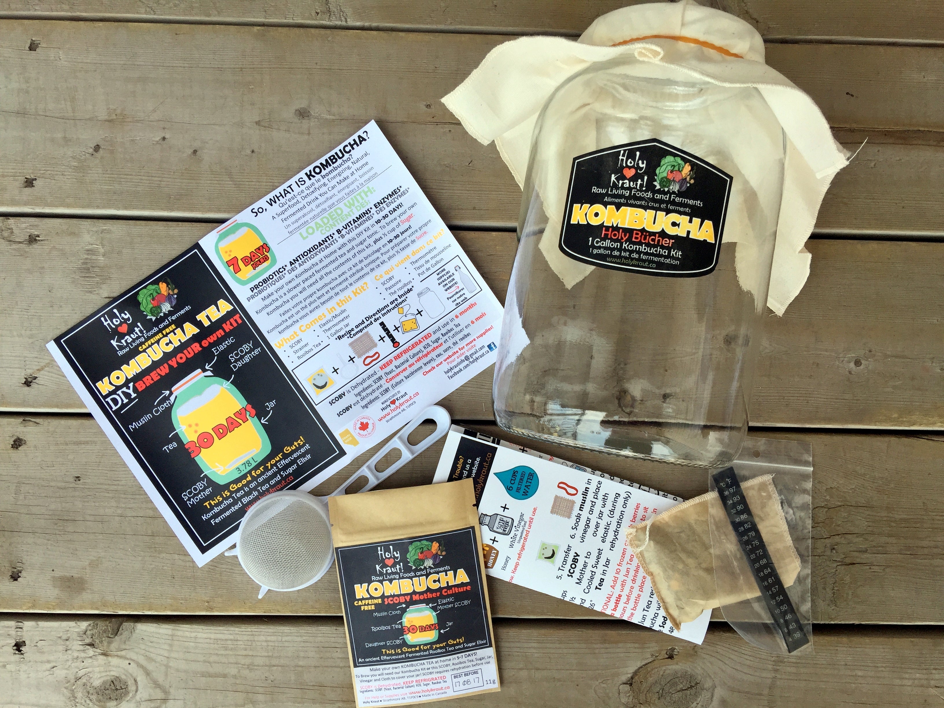 Caffeine FREE Kombucha Kit - 1 Gallon