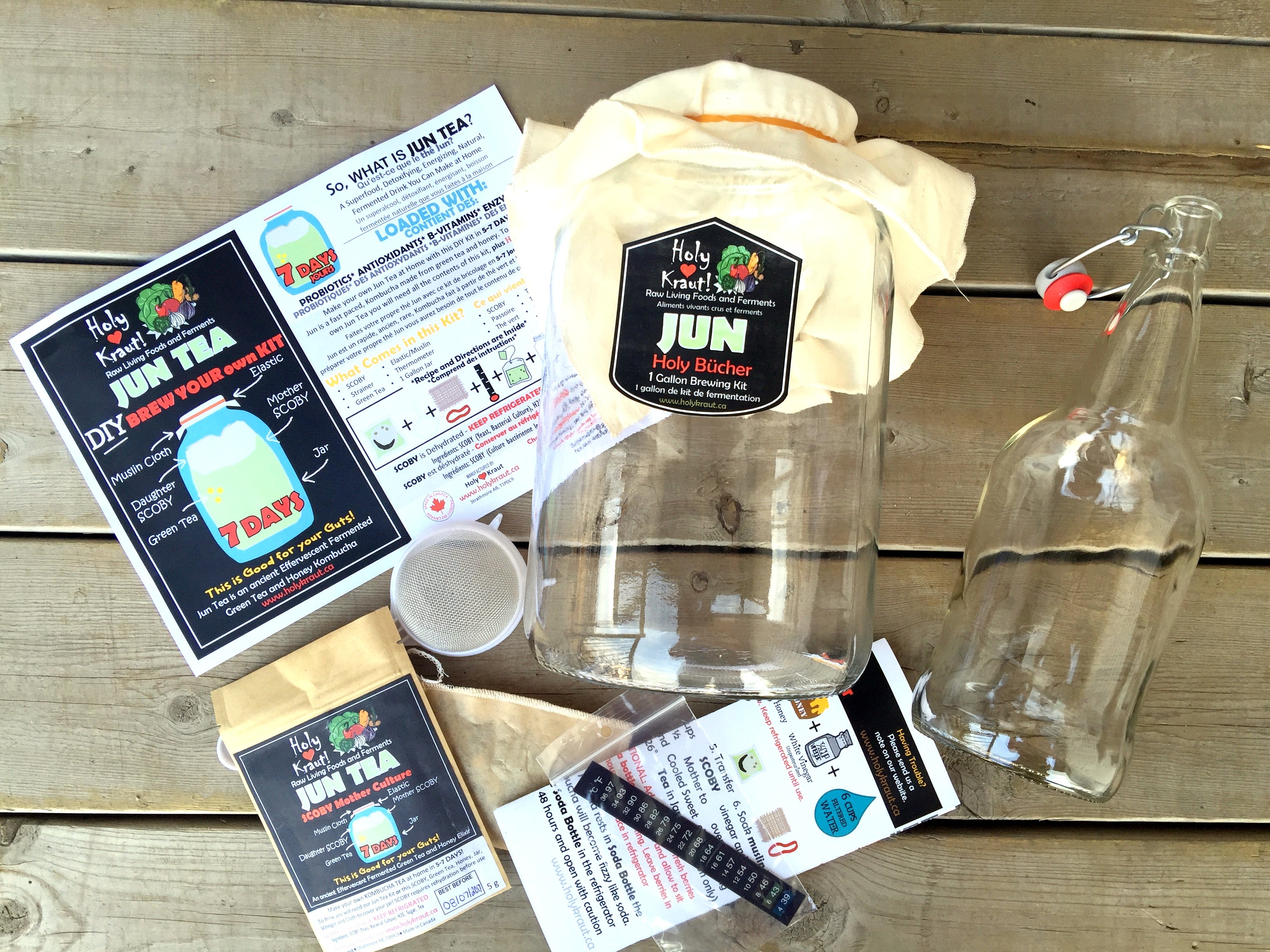 Jun Kombucha and Bottle Kit - 1 Gallon